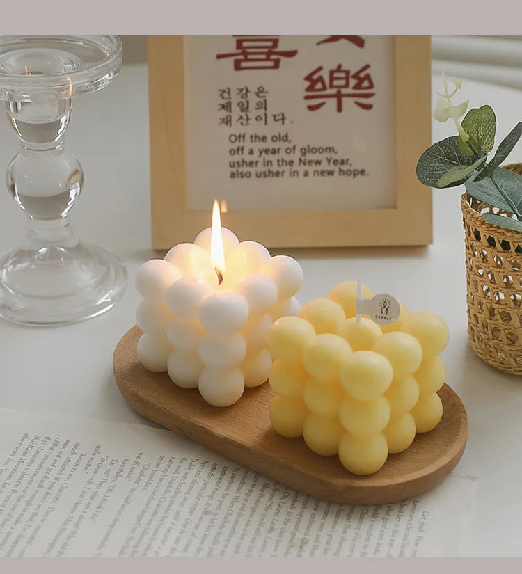 Handmade Soy Bubble Cube Candle