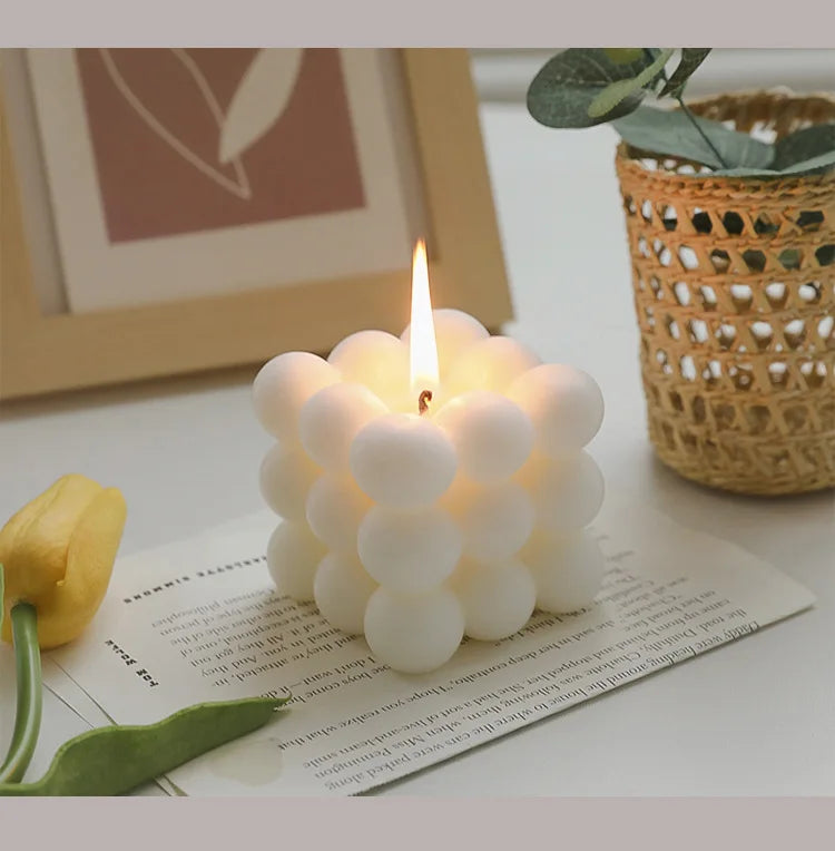 Handmade Soy Bubble Cube Candle