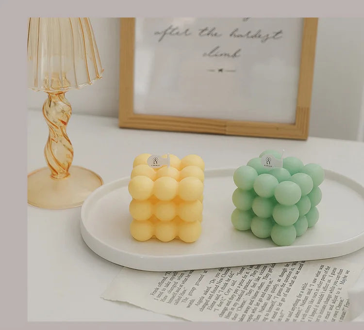 Handmade Soy Bubble Cube Candle