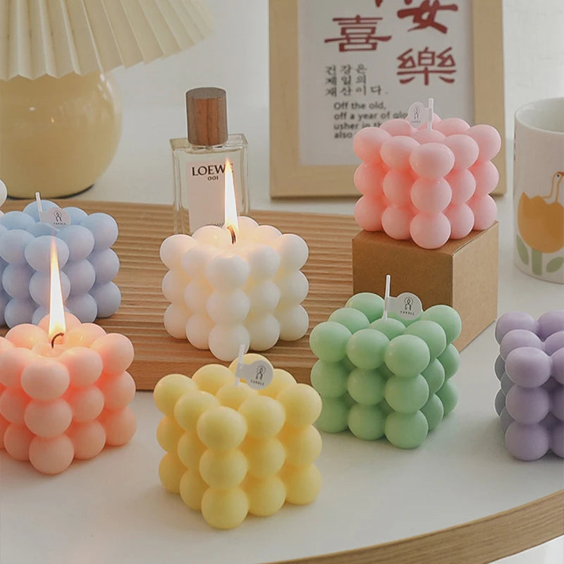 Handmade Soy Bubble Cube Candle