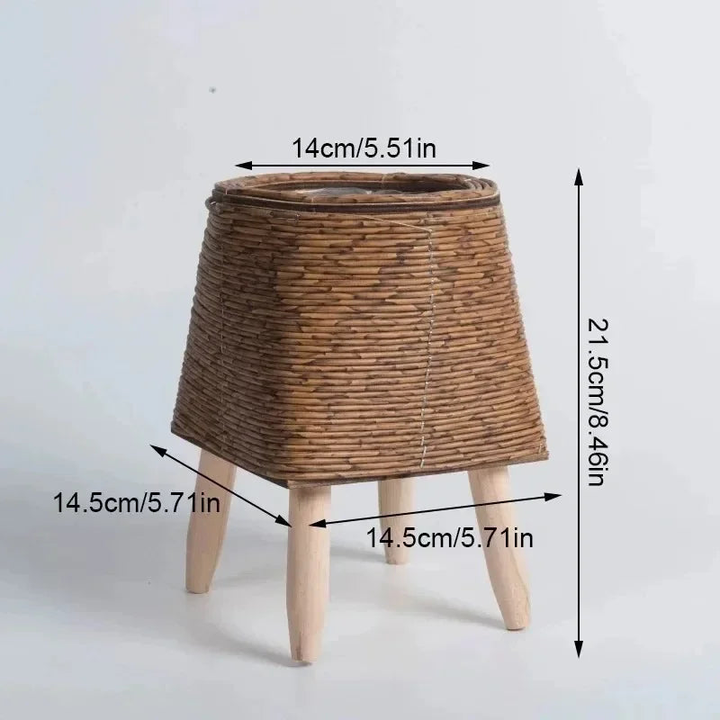 Handmade Vintage Bamboo Rattan Planter