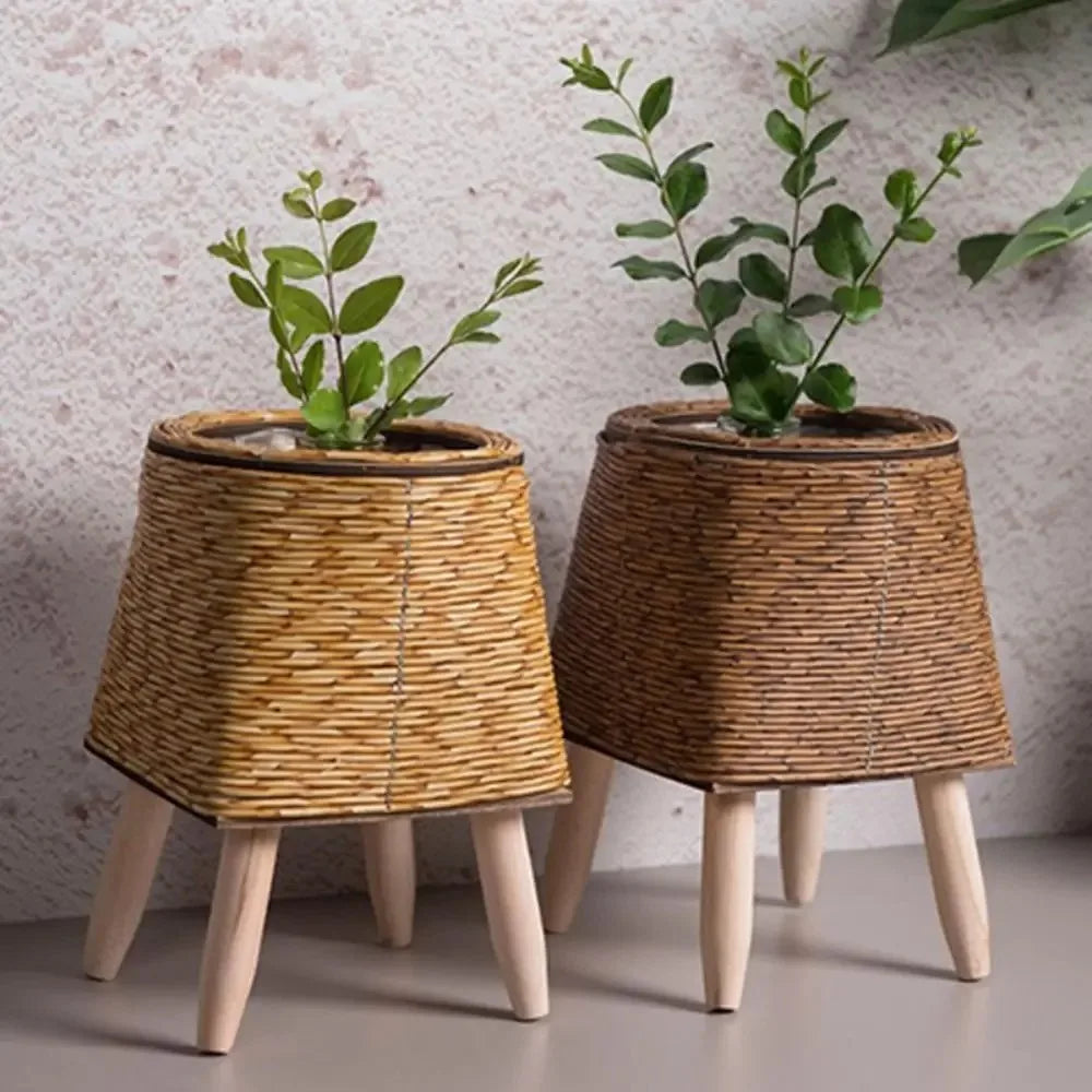 Handmade Vintage Bamboo Rattan Planter