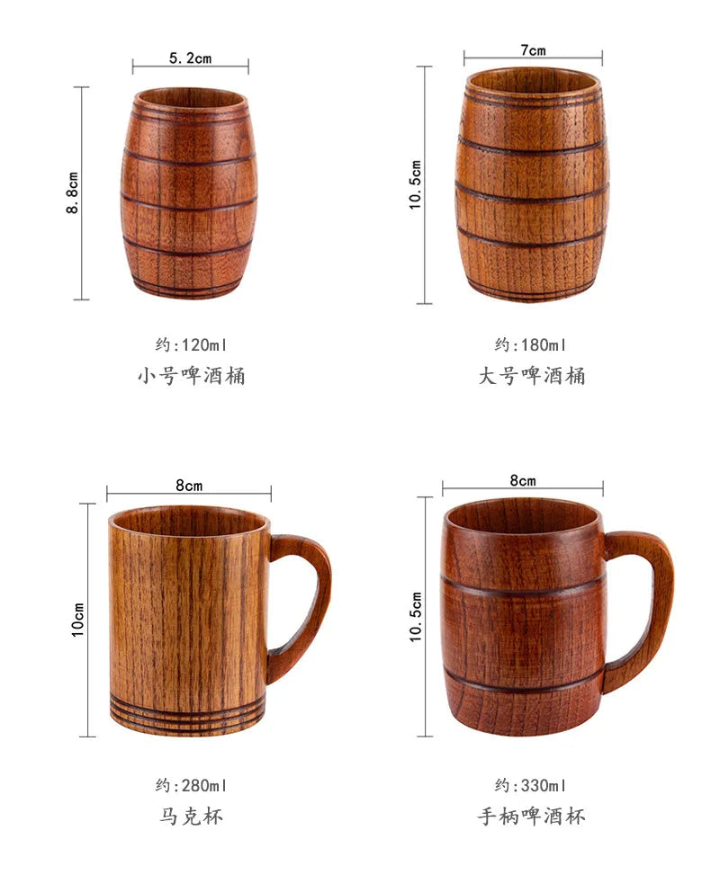 Handmade Wooden Big Belly Mug