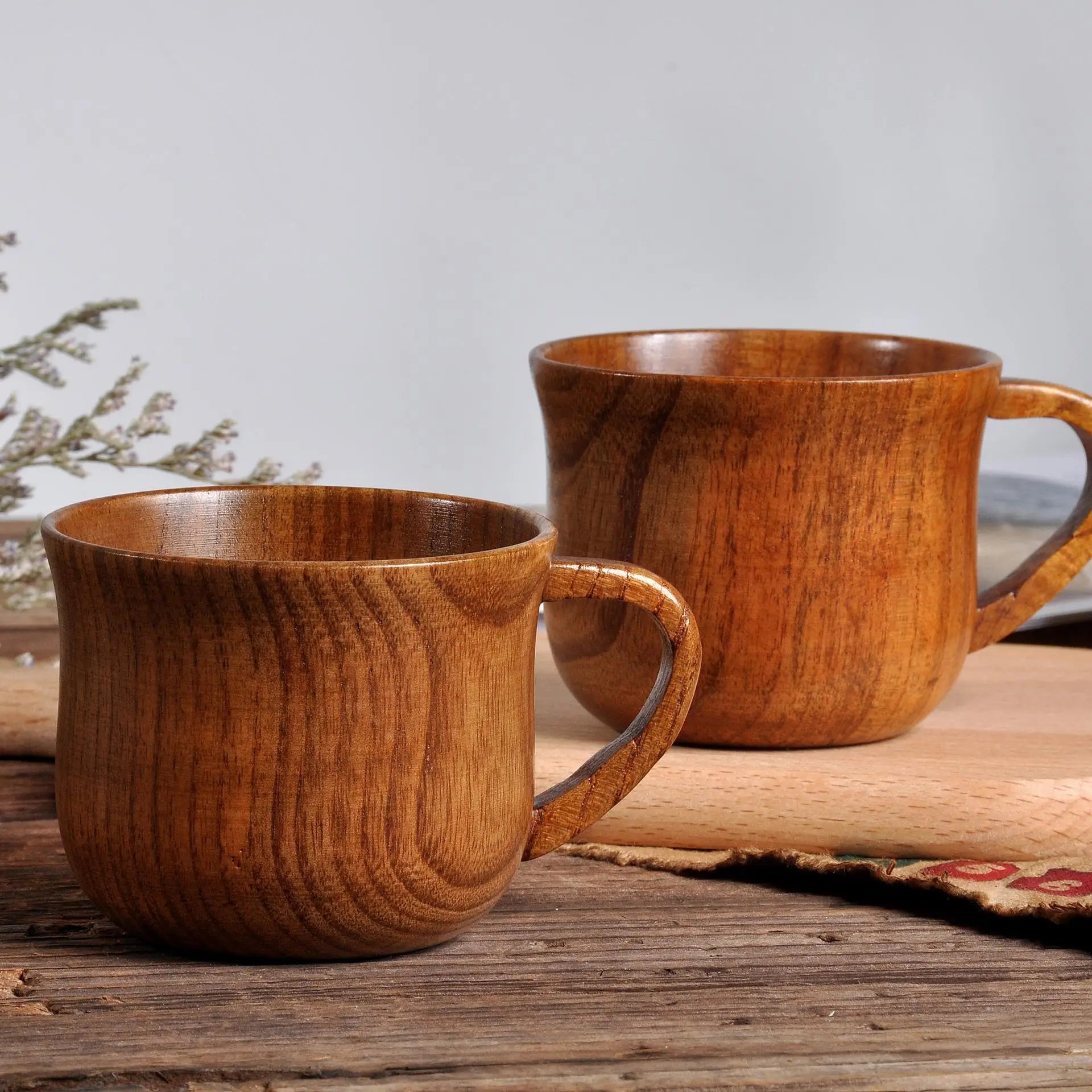 Handmade Wooden Big Belly Mug