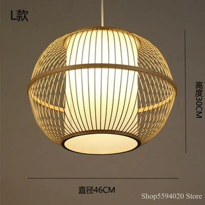 DecorBites™ Japanese Bamboo Chandelier Lights for Bedroom Living Room Tea Room Zen Lamps