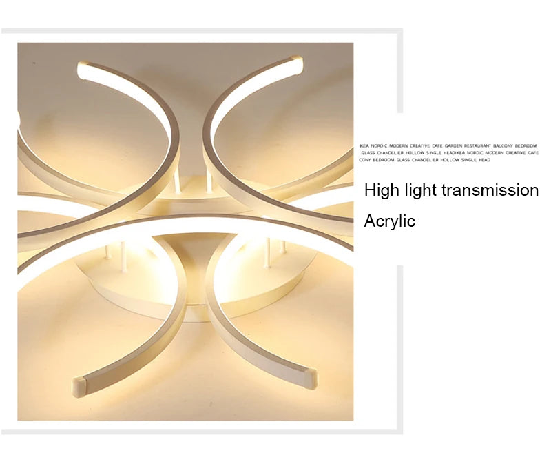 White Modern LED Chandelier For Bedroom Or Dining