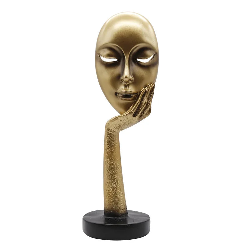 Decorbites™ Escultura de Arte Abstracta de Rostro Femenino en Resina, Adornos para la Decoración del Hogar
