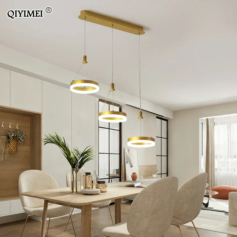 DecorBites™ LED Pendant Lights: Modern Black & White Acrylic Fixture with Remote Control