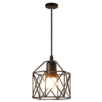 DecorBites™ Black Metal Chandelier with E27 Edison Bulb Socket for Kitchen, Restaurant, Cafe