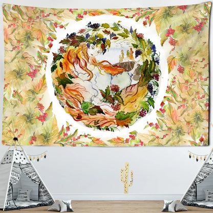 Decobites PlantFlower Tapestry Wall Hanging: Bohemian Hippie Room Decor