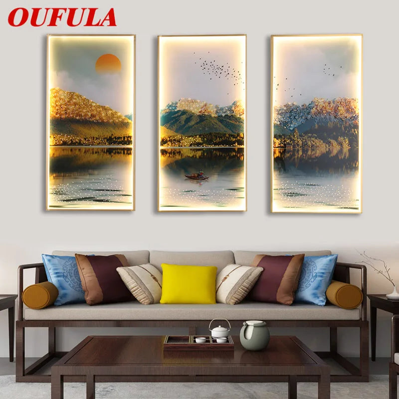 Modern LED Wall Sconce Gold Set Of 3 Foyer