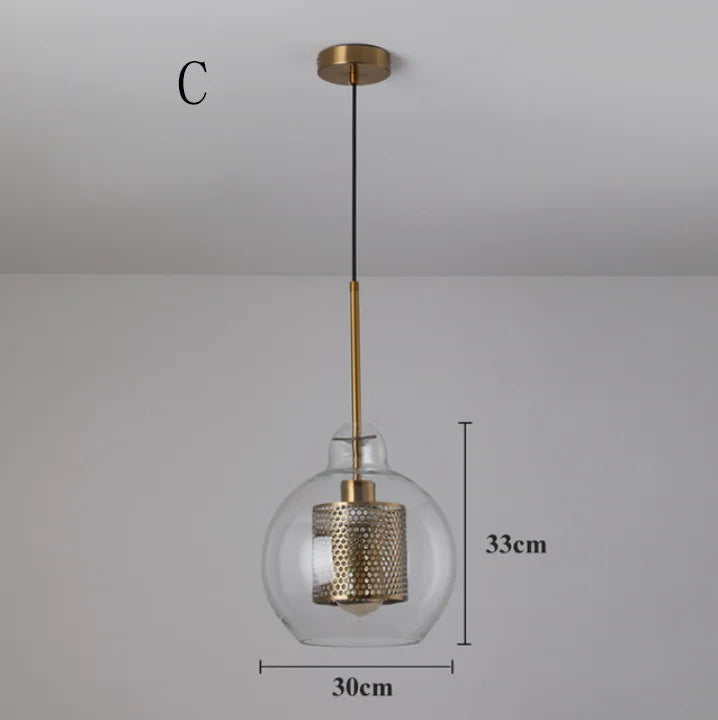 DecorBites™ Glass Ball Pendant Light: Modern Hanging Lamp for Kitchen, Dining, Living Room
