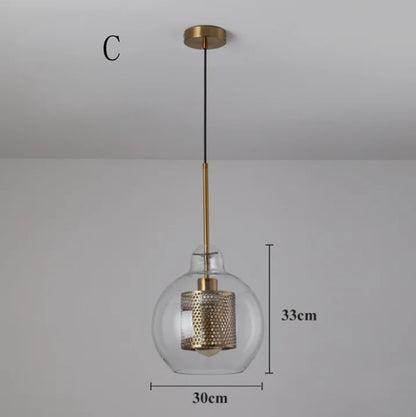 DecorBites™ Glass Ball Pendant Light: Modern Hanging Lamp for Kitchen, Dining, Living Room
