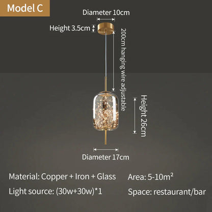 DecorBites™ Crystal Chandelier with LED Light for Modern Kitchen Decor