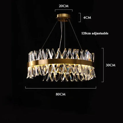DecorBites™ Gold Crystal LED Chandelier for Dinning Room