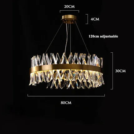Lámpara de araña LED de cristal dorado Decorbites™ para comedor