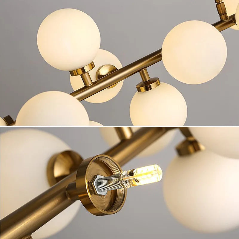 Lámpara de araña LED con bola de cristal DecorBites™ para iluminación interior del hogar y escaleras de cocina