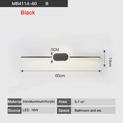 DecorBites™ LED Wall Lamps - White/Black Iron & Aluminum Base, Acrylic Shade, Mirror Lights