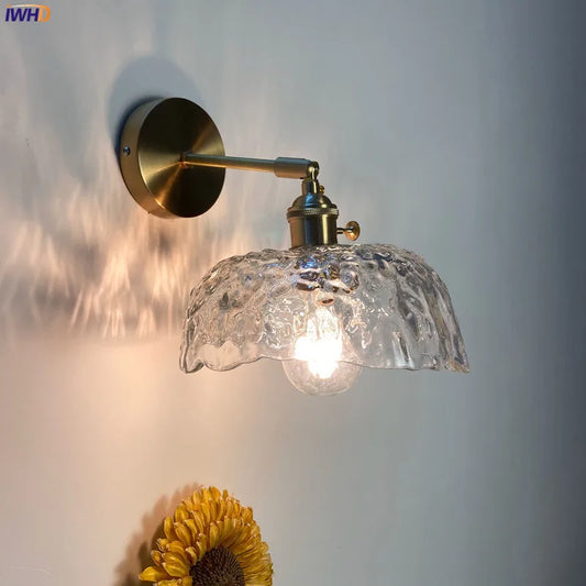 DecorBites™ Clear Glass LED Wall Sconce | Modern Copper Bathroom Mirror Stair Light