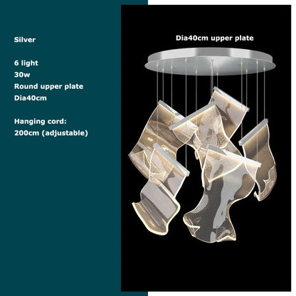 DecorBites™ Golden Love Paper Chandelier: Postmodern LED Designer Lighting for Foyer