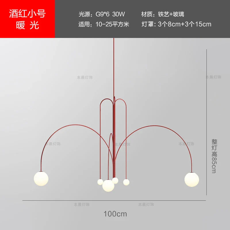 DecorBites™ Designer Line Chandelier Living Room Coffee Shop Hanglamp Loft Light