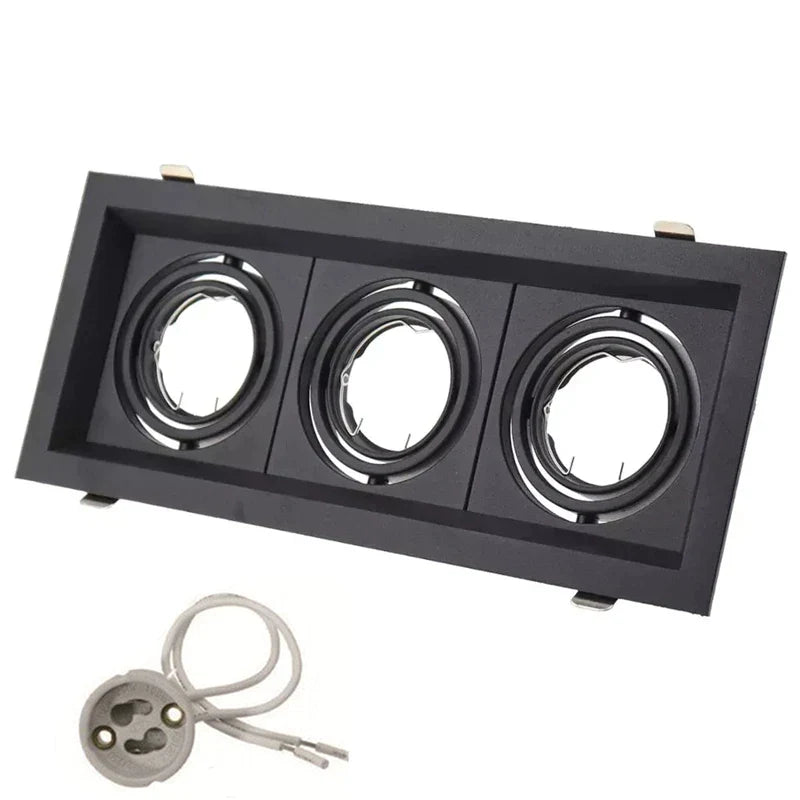 DecorBites™ Double Ring LED Ceiling Downlights GU10 MR16 Base Spot Lamps Holder Bracket