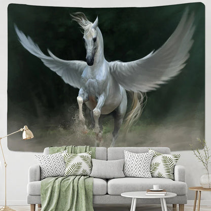 Decobites Pegasus Hippie Wall Tapestry | Flying Horse Wall Hanging for Home Decor