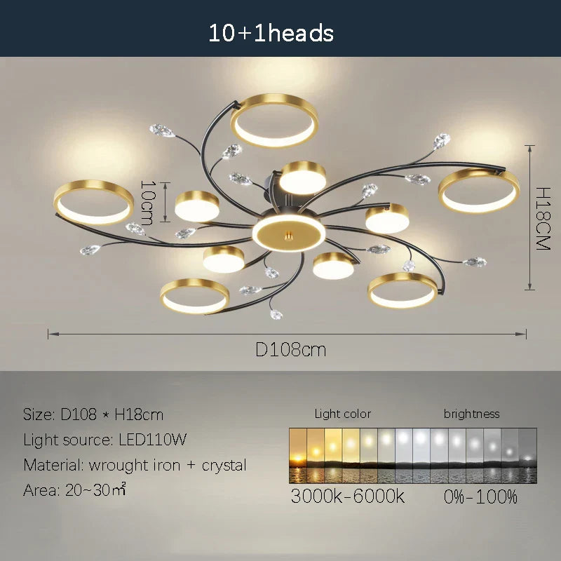 DecorBites™ LED Chandelier: Stylish Indoor Lighting for Bedroom, Living Room, Dining Room