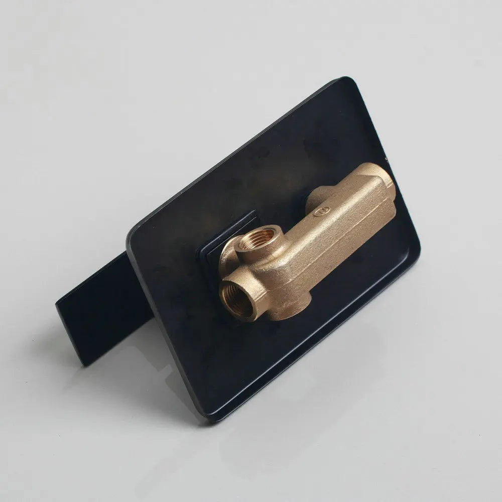 DecorBites™ Black Bathroom Shower Faucet Set with Ceiling Mount LED Shower Head Mixer Tap