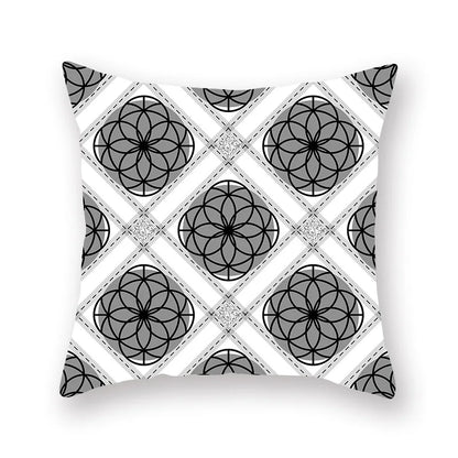 غطاء وسادة بطبعة خطوط نجمية هندسية من ديكوربايتس™ - للبيع بالجملة، 45×45 سم