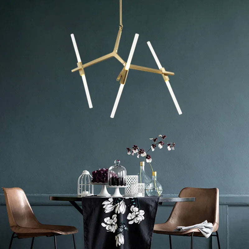 Decorbites™ Lámpara de Araña LED Oro: Accesorio de Iluminación Nórdico Moderno para Decoración Interior.