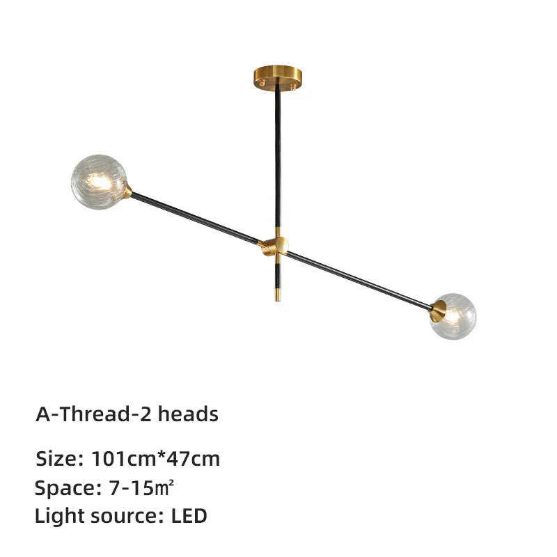 ثريا كرة زجاجية هندسية من DecorBites™: مصابيح LED معلقة بتصميم عصري لديكور أنيق