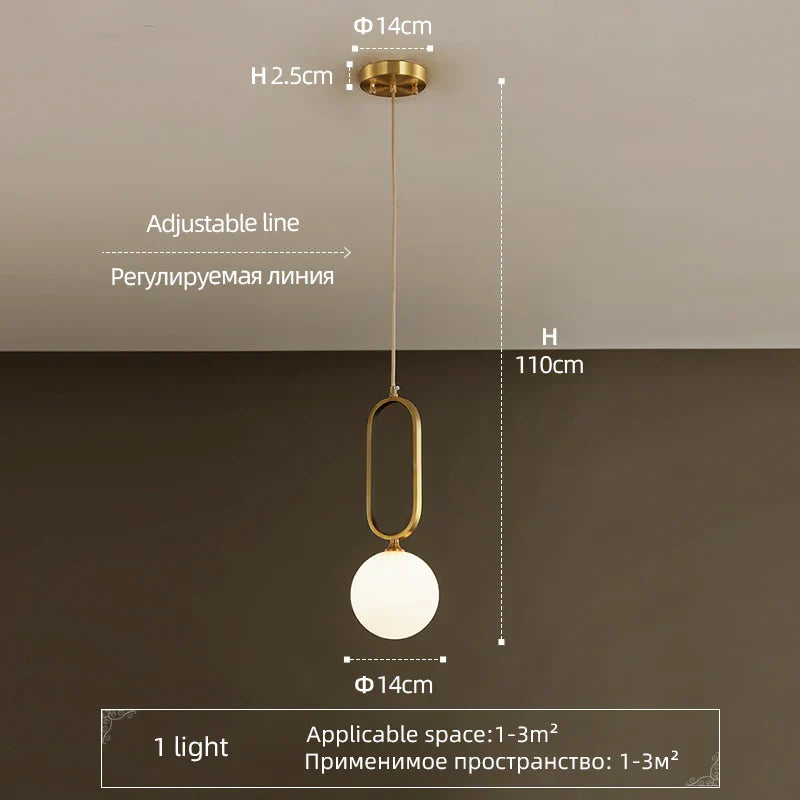 DecorBites™ LED Ball Pendant Light for Modern Luxury Decor in Bedroom, Kitchen, Office, and More