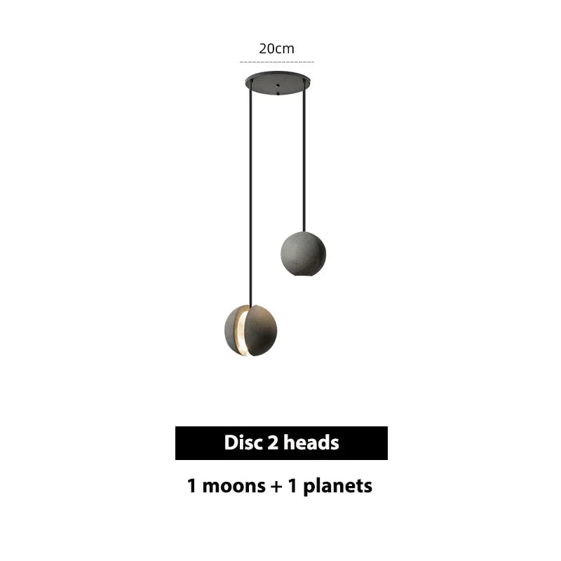 DecorBites™ Cement Pendant Light | Nordic Design Moon Planet Hanging Lamp for Dining Room