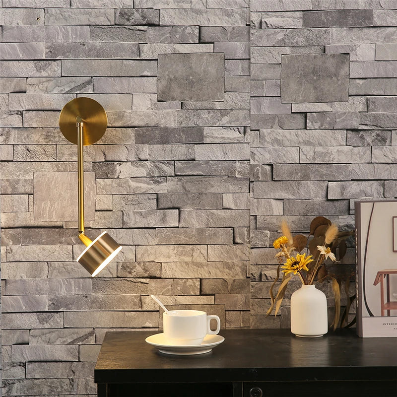 DecorBites™ Adjustable Direction Simple LED Wall Light - Nordic Gold Iron Art Wall Lamp