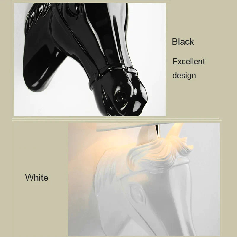 DecorBites™ Horse Wall Lamp: Retro Resin Light for Living Room, Bedroom, or Hotel Corridors