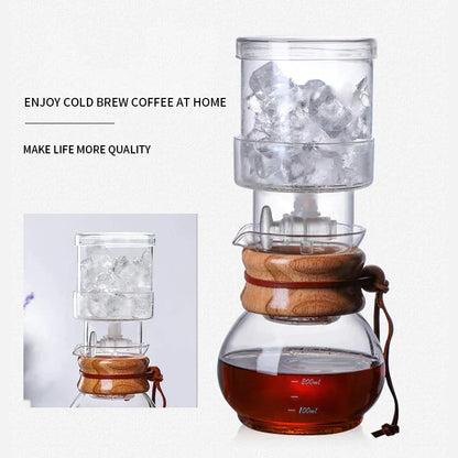 DecorBites™ Glass Coffee Kettle Dripper Pot Cold Brew Ice Dripper 400ml Coffee Maker