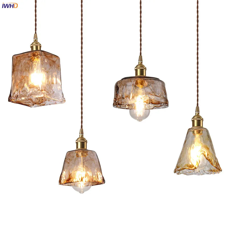 DecorBites™ Glass Copper Pendant Lights for Dinning Living Room Decor