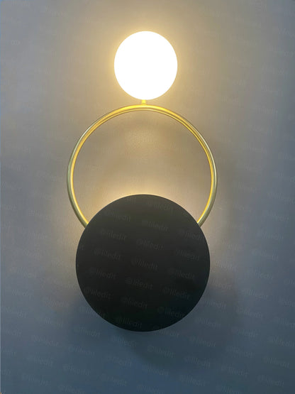 DecorBites™ Golden Ring Wall Sconce: Nordic Bedroom Lighting Fixture for Modern Living Room Decor