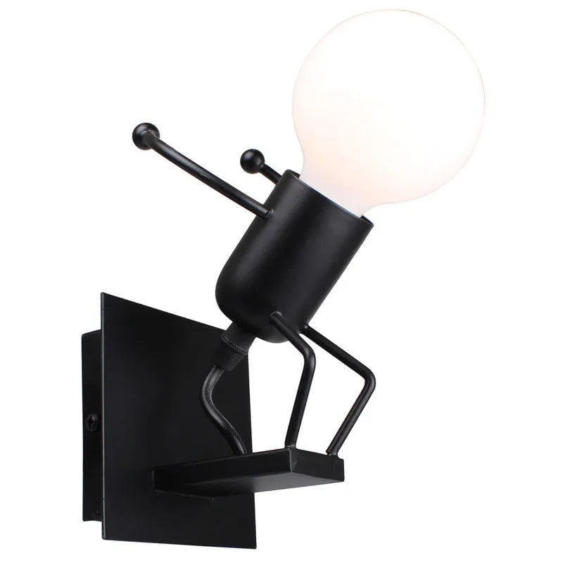 DecorBites™ Cartoon Doll Wall Sconce: Modern Iron Art Light for Kids Room