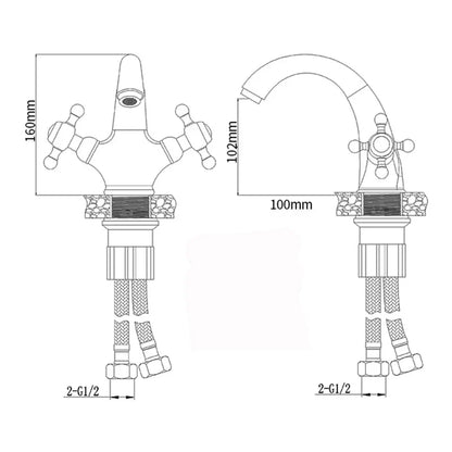 DecorBites™ Antique Brass Basin Faucet: Solid Brass Single Hole Deck Mounted Mixer Tap