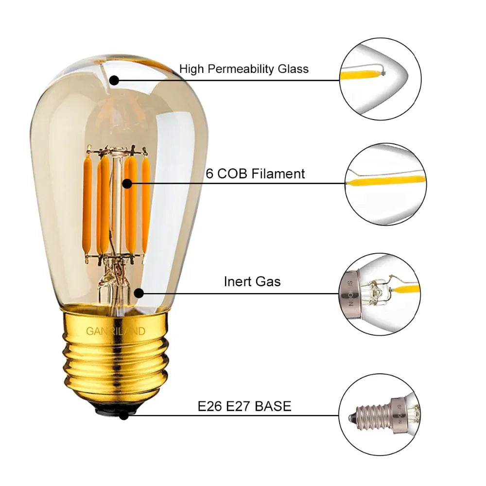 Bombilla de Filamento LED Decorbites™ 3W ST45 Oro Regulable E26 E27 2200K Decorativa para Interiores