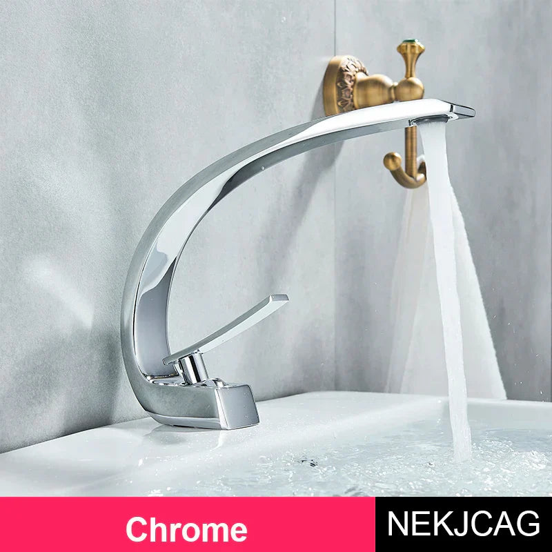 DecorBites™ Brass Faucet Hot Cold Water Mixer Tap for Bathroom Vanity Sink