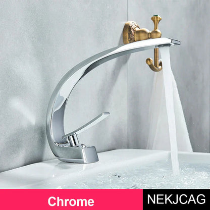 DecorBites™ Brass Faucet Hot Cold Water Mixer Tap for Bathroom Vanity Sink