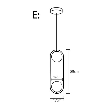 Lámparas colgantes de bola de cristal DecorBites™ | Lámpara colgante LED nórdica moderna para comedor y bar