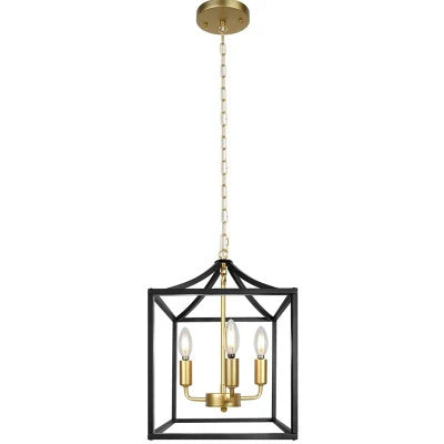 DecorBites™ Black Farmhouse Chandelier for Dining Kitchen Living Room E14 Lamp