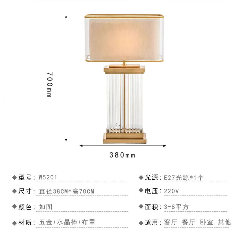 DecorBites™ Crystal Table Lamp: Nordic Light Luxury Design for Bedroom Bedside