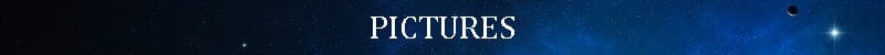 The word pictures is displayed in a classic serif font against a deep blue starry night sky backdrop on an antique bronze ornate led mirror lamp for bathroom wall decor.