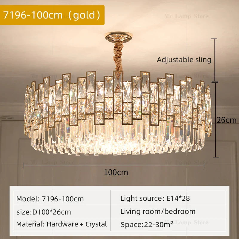 DecorBites™ Crystal Chandelier: Modern Luxury Lighting for Living Room, Bedroom, Kitchen