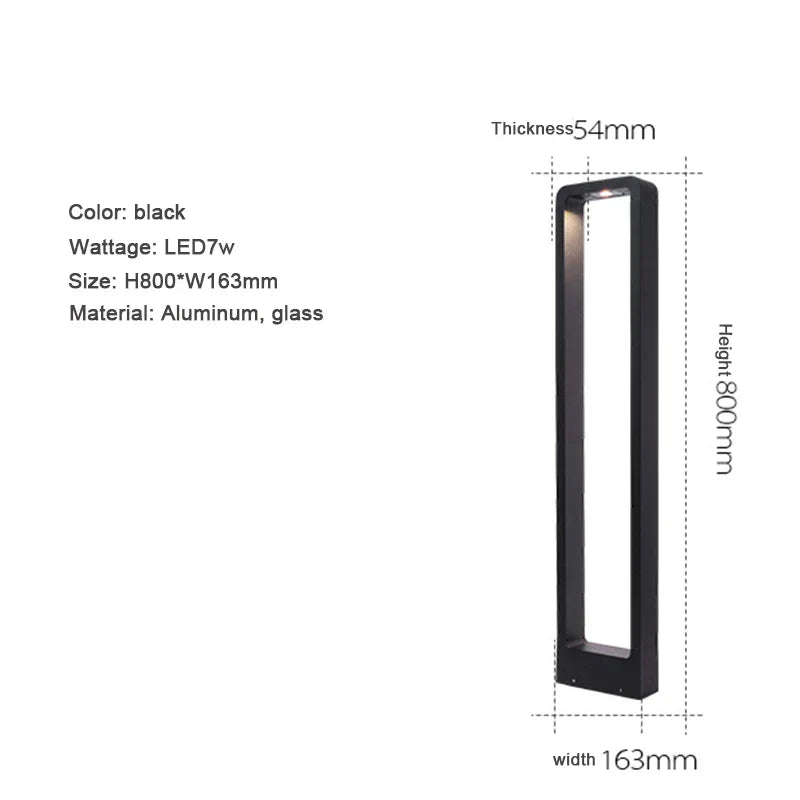 DecorBites™ 7W LED عمود إضاءة من الألومنيوم للحدائق الخارجية